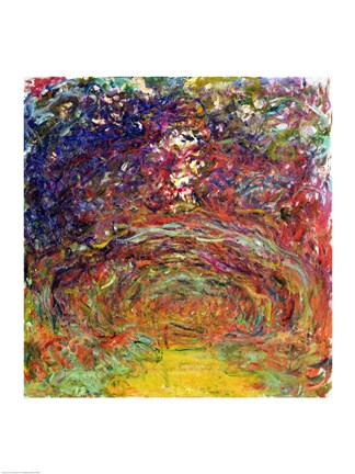 Framed Rose Path at Giverny, 1920-22 Print