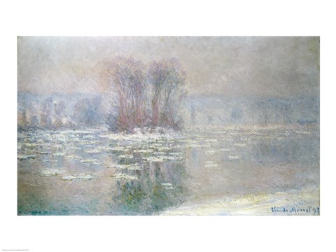 Framed Ice at Bennecourt, 1898 Print