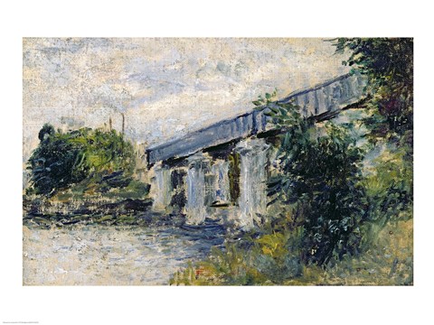 Framed Railway Bridge at Argenteuil, 1874 Print