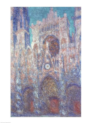 Framed Rouen Cathedral in the Setting Sun Print