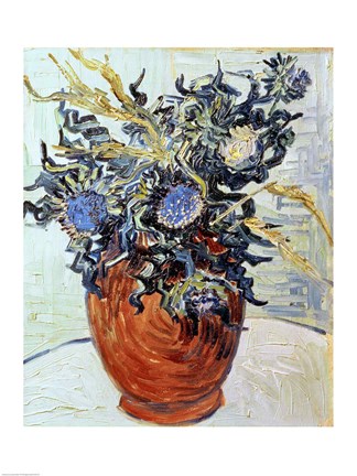 Framed Still Life with Thistles, 1890 Print