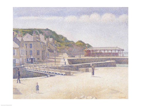 Framed Harbour and the Quays at Port-en-Bessin, 1888 Print