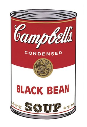 Framed Campbell&#39;s Soup I:  Black Bean, 1968 Print