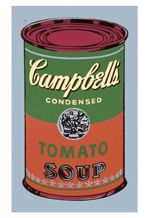 Framed Campbell&#39;s Soup Can, 1965 (green &amp; red) Print