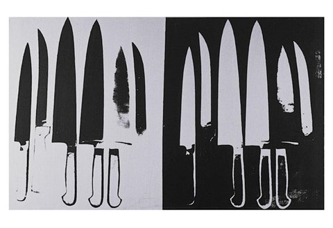 Framed Knives, c. 1981-82 (silver and black) Print