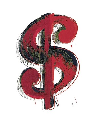 Framed Dollar Sign, 1981 (red) Print