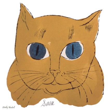 Framed Cat from 25 Cats Named Sam and One Blue Pussy,  c. 1954 (gold sam) Print