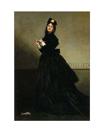 Framed Lady with a Glove.  Madame Carolus-Duran, nee Pauline Croizette, 1869 Print