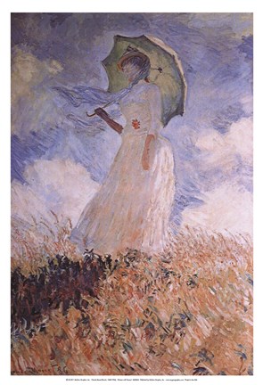 Framed Woman with Parasol Print
