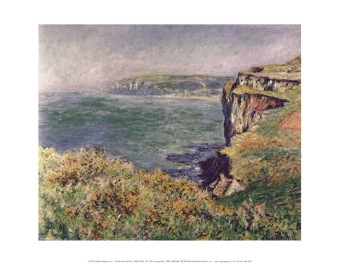 Framed Cliff at Varengeville, 1882 Print