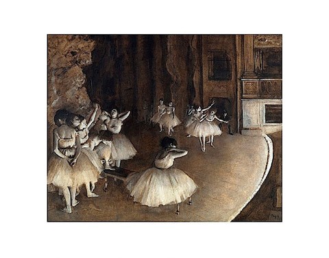 Framed Dance Rehearsal, 1874 Print