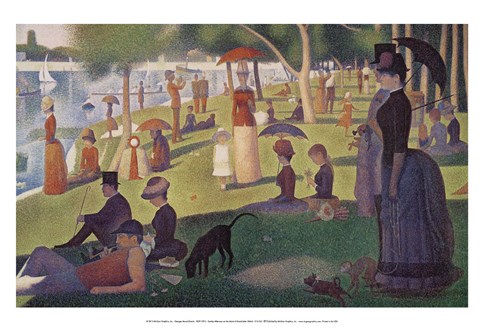 Framed Sunday Afternoon on the Island of Grand Jatte 1864-6 Print