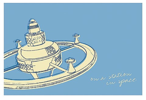 Framed Lunastrella Space Station Print
