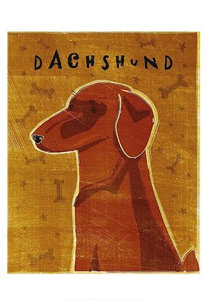 Framed Dachshund (red) Print