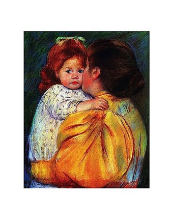 Framed Maternal Kiss 1896 Print