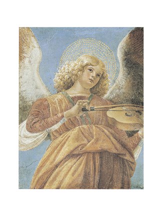 Framed Angel with Violin Print