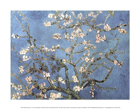 Framed Almond Blossom, 1890 Print