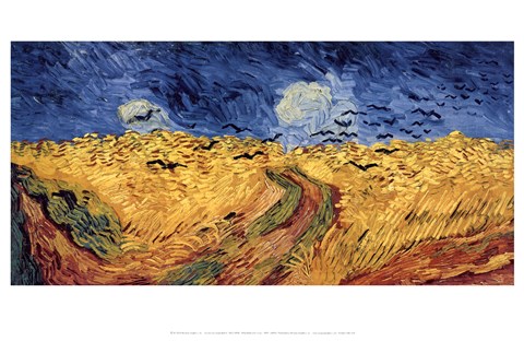 Framed Wheatfield with Crows, 1890 Print