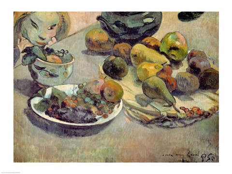 Framed Still Life with Fruit, 1888 Print