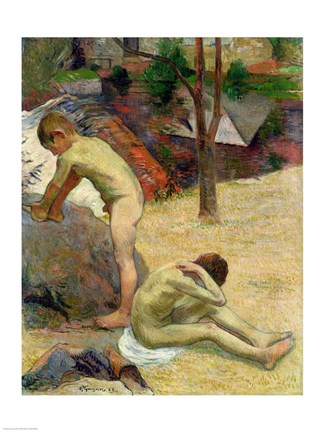 Framed Breton Boys Bathing, 1888 Print