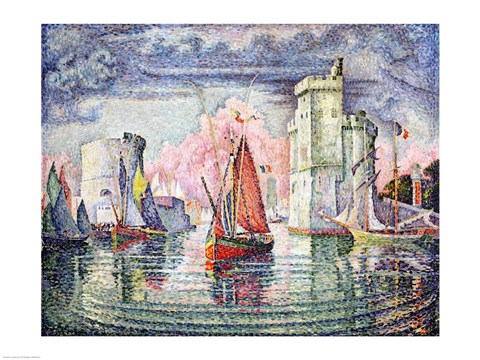Framed Port at La Rochelle, 1921 Print