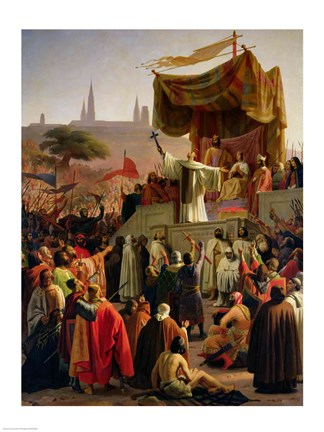 Framed St. Bernard Preaching the Second Crusade in Vezelay Print