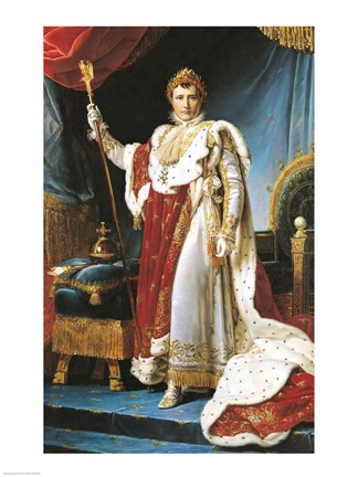 Framed Napoleon I in his coronation robe, c.1804 Print