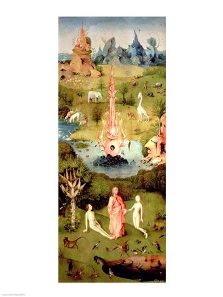 Framed Garden of Earthly Delights: The Garden of Eden Print