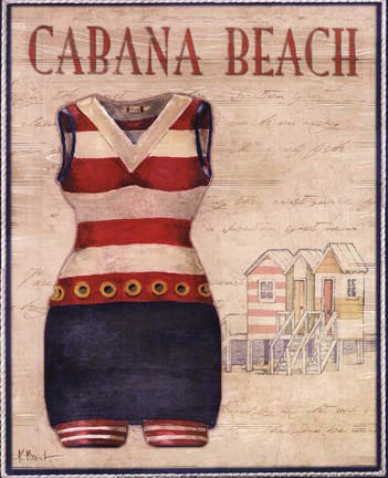 Framed Cabana Beach - mini Print