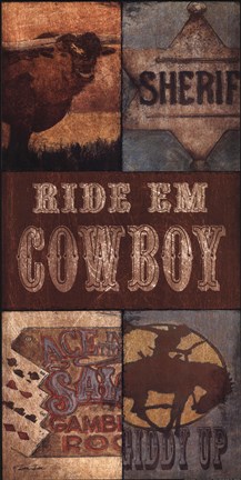 Framed Ride Em Cowboy Print