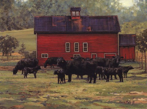 Framed By the Red Barn Print