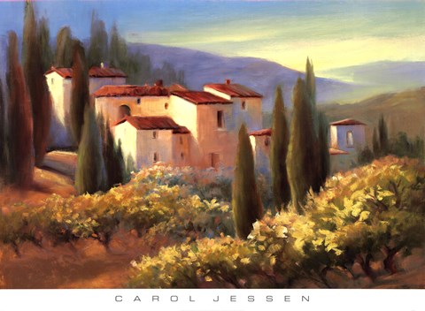 Framed Blue Shadows in Tuscany II Print