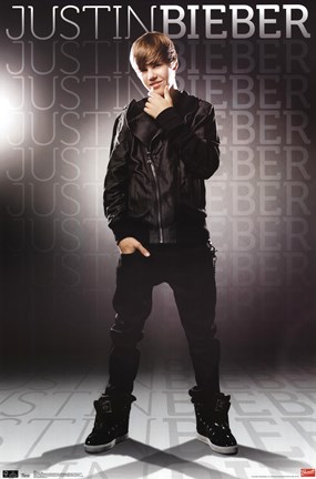 Framed Justin Bieber - Gray Print