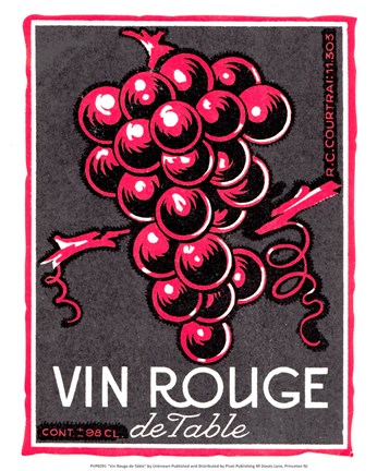 Framed Vin Rouge de Table Print