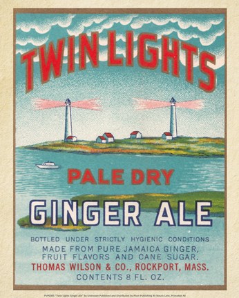 Framed Twin Lights Ginger Ale Print