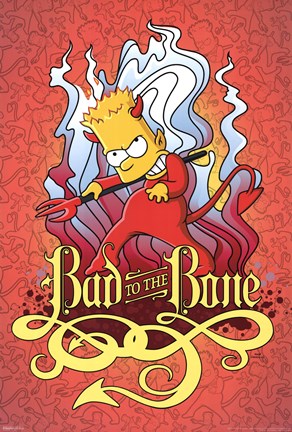 Framed Simpsons - Bad to the Bone Print