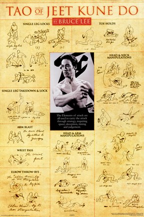 Framed Bruce Lee - Teachings Print