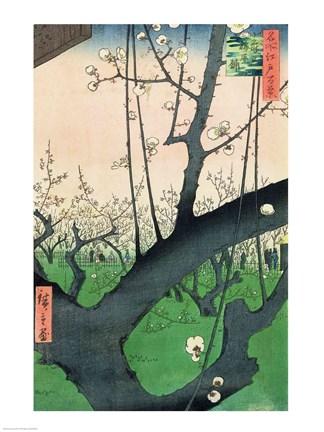 Framed Branch of a Flowering Plum Tree Print