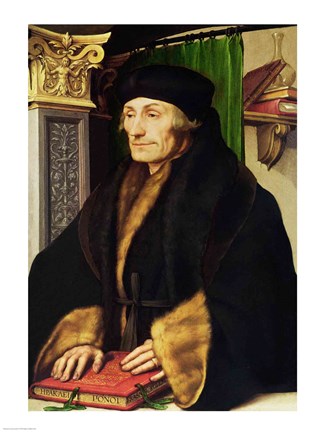 Framed Portrait of Erasmus, 1523 Print