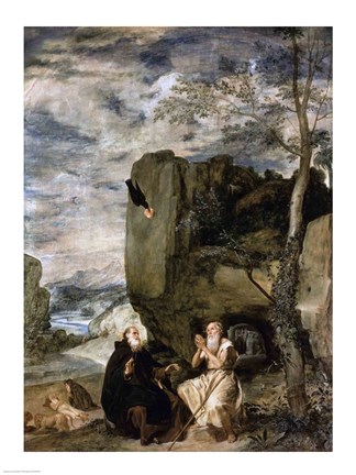 Framed St. Anthony the Abbot and St. Paul the First Hermit, c.1642 Print