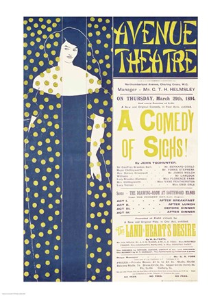 Framed Poster advertising &#39;A Comedy of Sighs&#39; Print