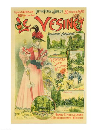 Framed Poster for the Chemins de Fer de l&#39;Ouest to Le Vesinet Print