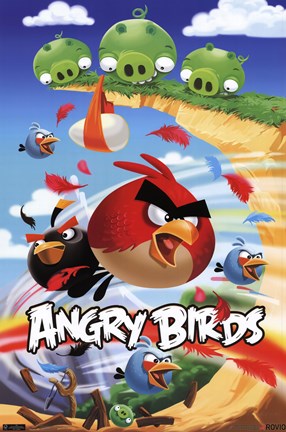 Framed Angry Birds - Attack Print