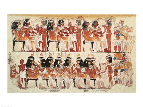 Framed Banquet scene, from Thebes Print