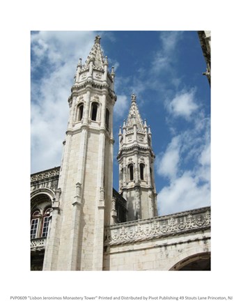 Framed Lisbon Jeronimos Monastery Tower Print