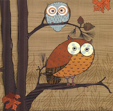 Framed Awesome Owls I Print