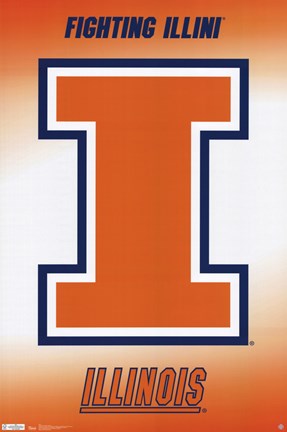 Framed University of Illinois - Logo 11 Print