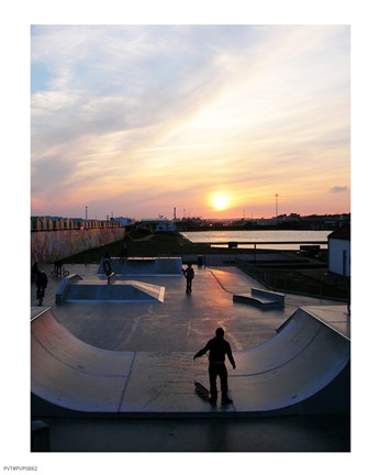 Framed Skate Park, Hove Lagoon, UK Print