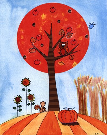 Framed Tree in Autumn Print