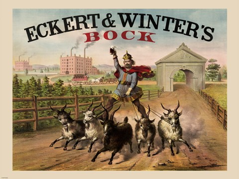 Framed Eckert and Winters Bock Beer Print